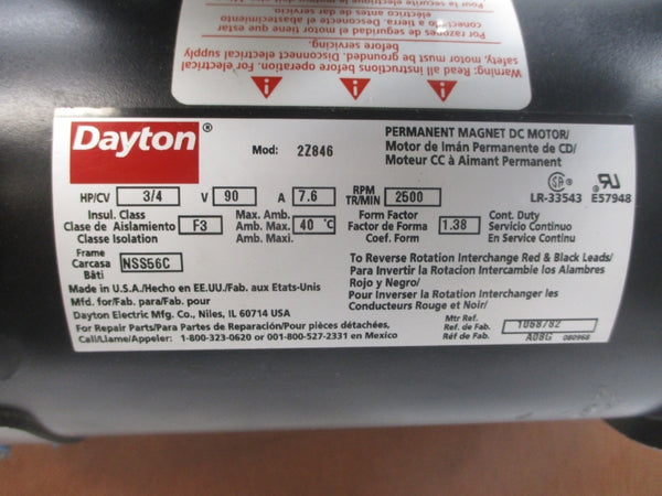 DAYTON 2Z846 90VDC 7.6A NSNP