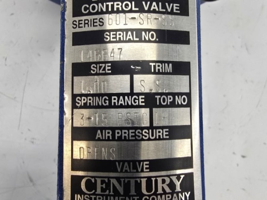CENTURY INSTRUMENT 601-SR-SS 3-15PSI 1.00" UNMP