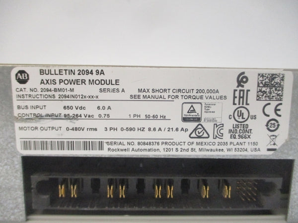 INDUSTRIAL SPARE PART 2094-EN02D-M01-S0 SER. A F/W V2.010 2.5-24VDC 1.36A NSNP