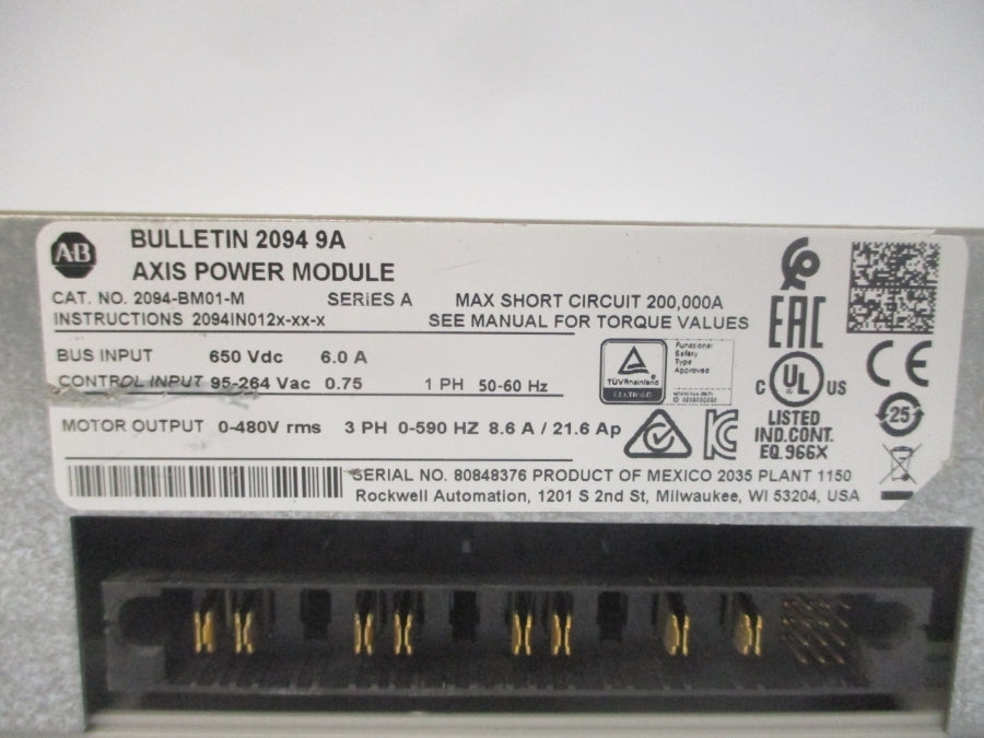 INDUSTRIAL SPARE PART 2094-EN02D-M01-S0 SER. A F/W V2.010 2.5-24VDC 1.36A NSNP