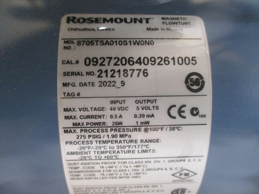 ROSEMOUNT 8705TSA010S1W0N0 40VDC 0.5A 275PSI NSMP