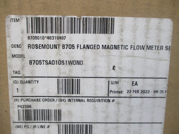ROSEMOUNT 8705TSA010S1W0N0 40VDC 0.5A 275PSI NSMP