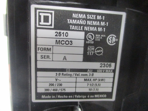 SQUARE D 2510MCW3 SER. A 600V NSNP