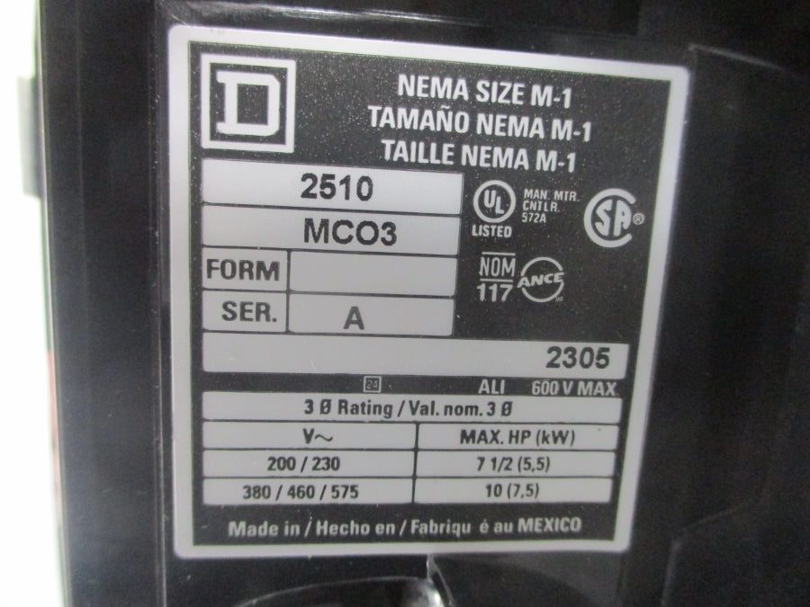 SQUARE D 2510MCW3 SER. A 600V NSNP