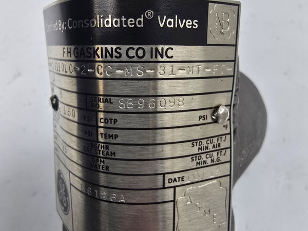 GENERAL ELECTRIC 19110LC-2-CC-MS-31-MT-FT-LA 150PSI 3/4" NSNP