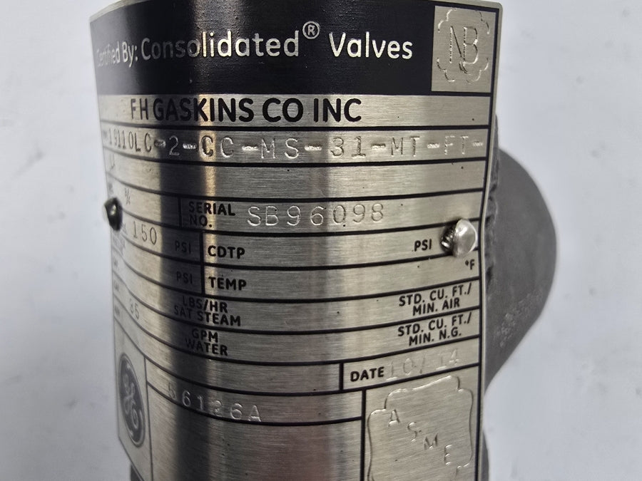 GENERAL ELECTRIC 19110LC-2-CC-MS-31-MT-FT-LA 150PSI 3/4" NSNP