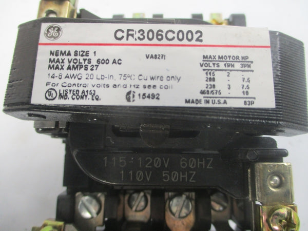 GENERAL ELECTRIC CR306C002 SER. A 110/115-120V 27A NSNP
