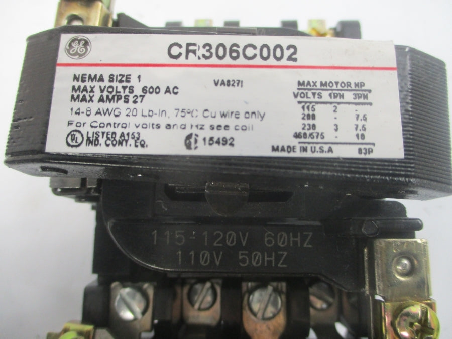 GENERAL ELECTRIC CR306C002 SER. A 110/115-120V 27A NSNP