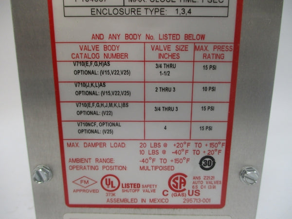 ASCO AH2E112A4 110/120V 2.1/2.5A 15PSI NSMP