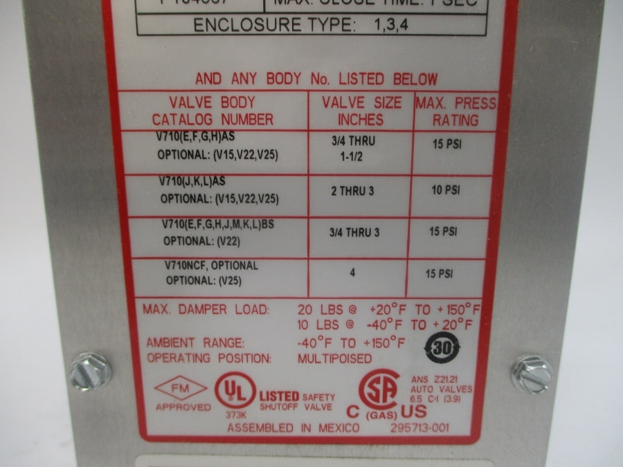 ASCO AH2E112A4 110/120V 2.1/2.5A 15PSI NSMP