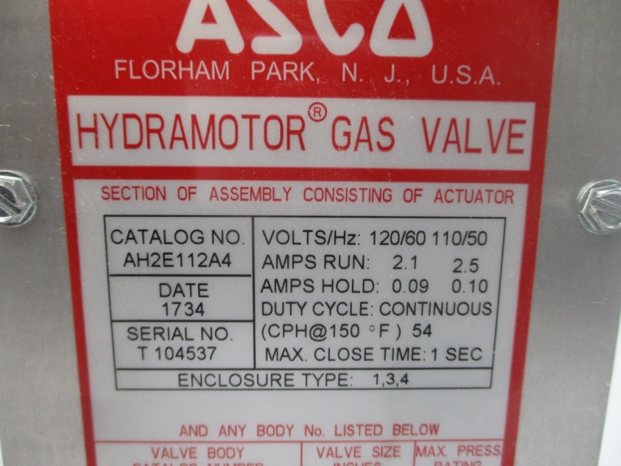 ASCO AH2E112A4 110/120V 2.1/2.5A 15PSI NSMP