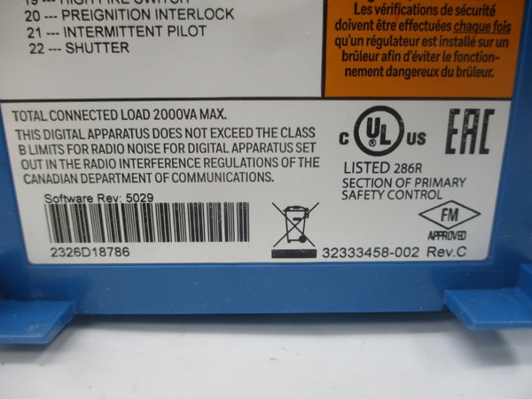 HONEYWELL RM7840L1026 F/W 5029 120VAC 9.8A REV. C NSMP