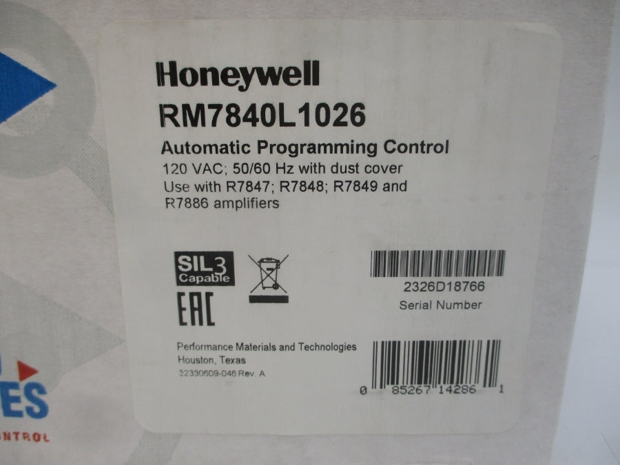 HONEYWELL RM7840L1026 F/W 5029 120VAC 9.8A REV. C NSMP