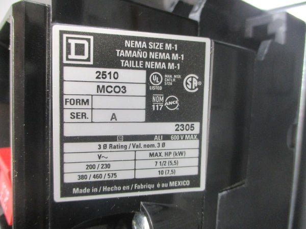 SQUARE D 2510MCW3 SER. A 600V NSMP