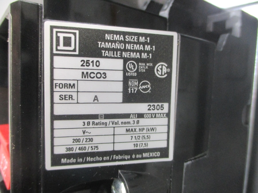 SQUARE D 2510MCW3 SER. A 600V NSMP