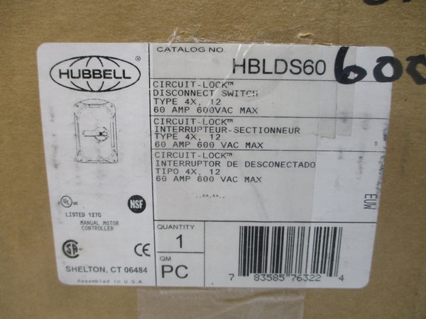 HUBBELL HBLDS60 600VAC 60A NSMP