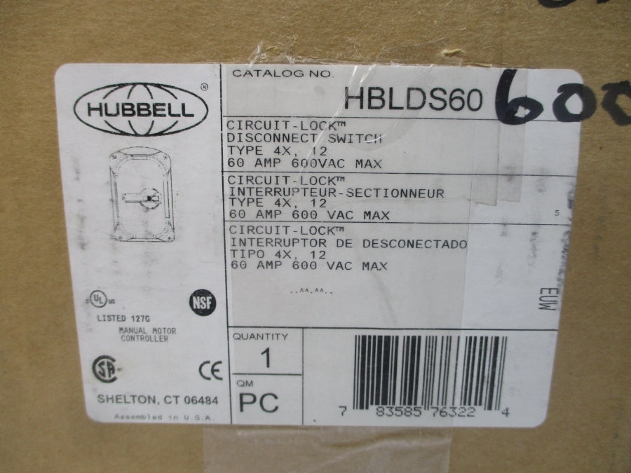 HUBBELL HBLDS60 600VAC 60A NSMP