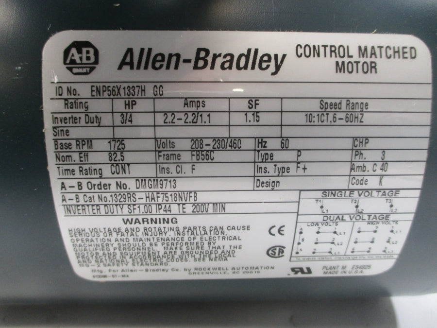 INDUSTRIAL SPARE PART 1329RS-HAF7518NVFB 208-230/460V 2.2-2.2/1.1A NSNP