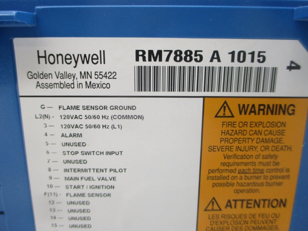 HONEYWELL RM7885A1015 F/W 4141 120VAC REV. G NSMP