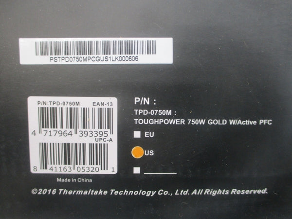 THERMALTAKE TPD-0750M TP-750AH3CCG-B 100-240VAC 10A NSMP
