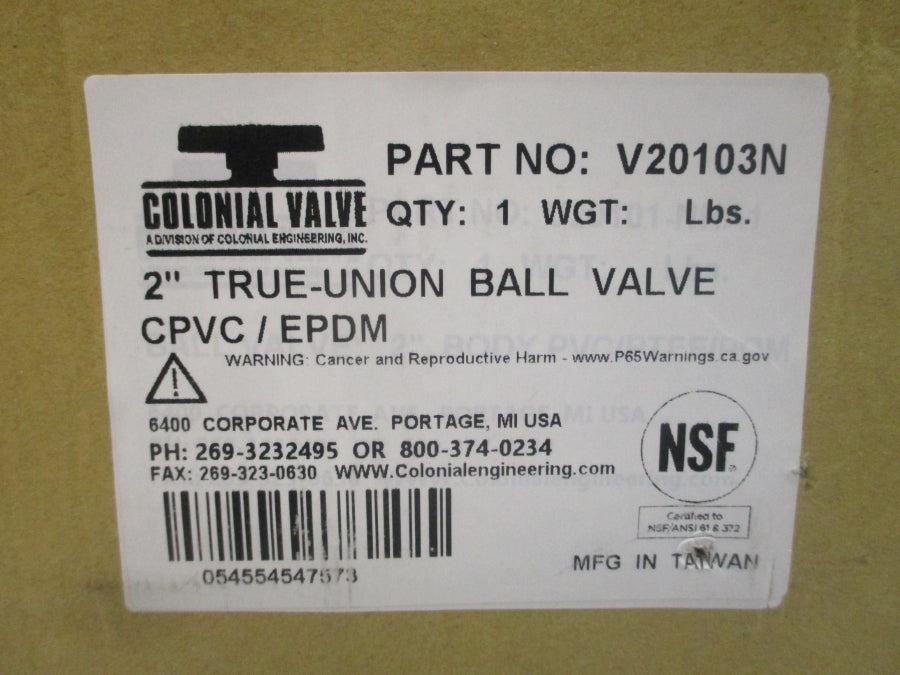 COLONIAL VALVE V20103N 235PSI 2" NSMP