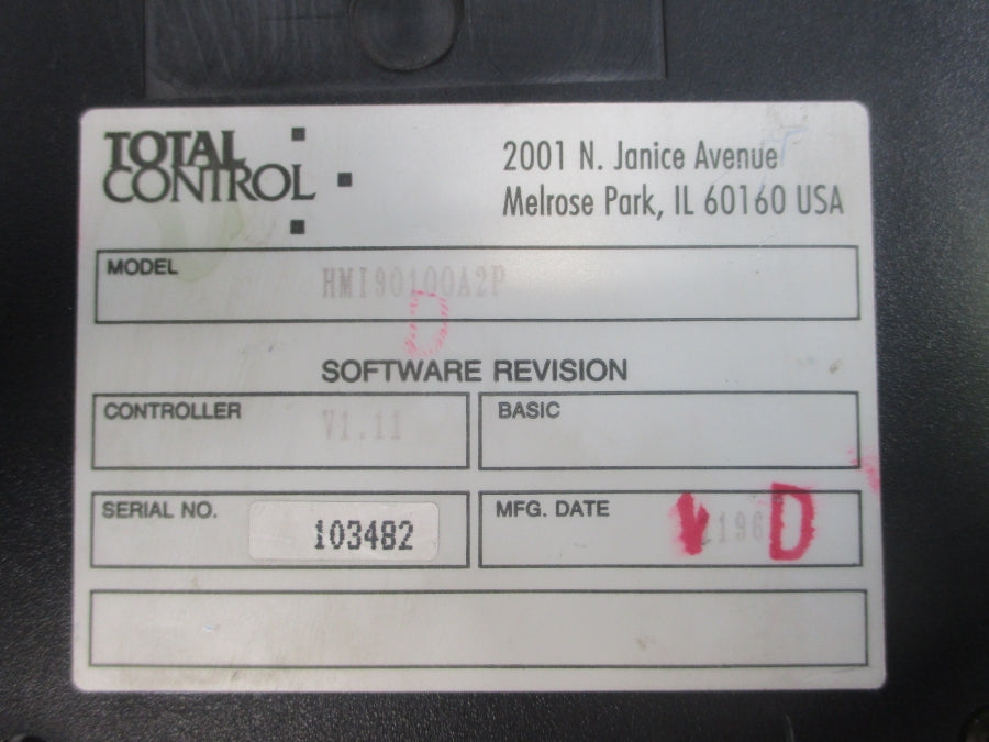 TOTAL CONTROL HMI90100A2P F/W V1.11 120VAC 2A NSNP