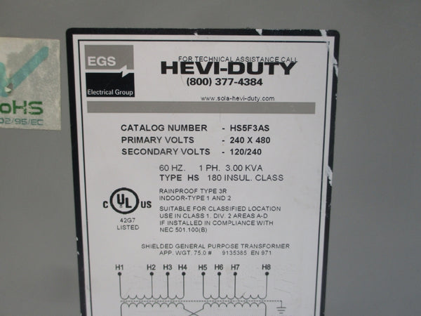HEVI-DUTY HS5F3AS 240/480V NSNP