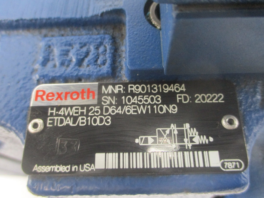 REXROTH H-4WEH25D64/6EW110N9ETDAL/B10D3 R901319464 110/120V NSNP