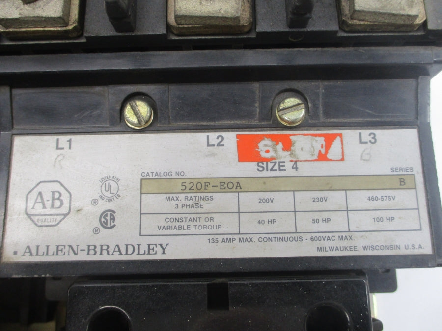 INDUSTRIAL SPARE PART 520F-EOA SER. B 220/230-240V 135A UNMP