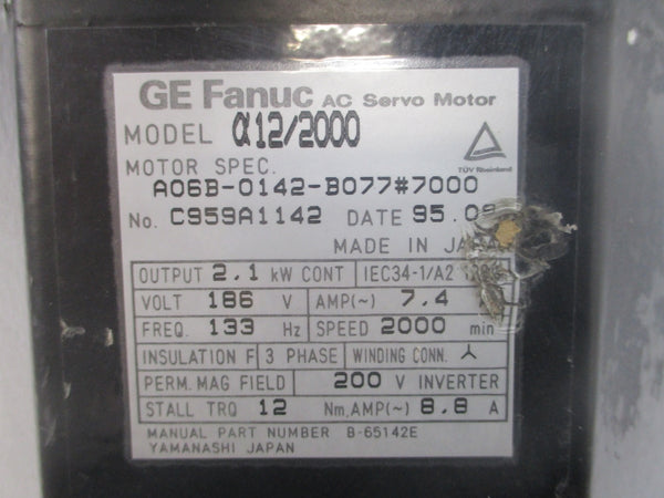GE FANUC A06B-0142-B077#7000 186VAC 7.4A NSNP