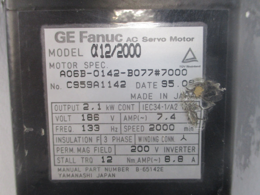 GE FANUC A06B-0142-B077#7000 186VAC 7.4A NSNP