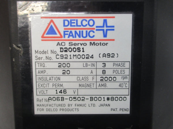 DELCO FANUC D200S1 A06B-0502-B001#8000 146VAC 20A NSNP