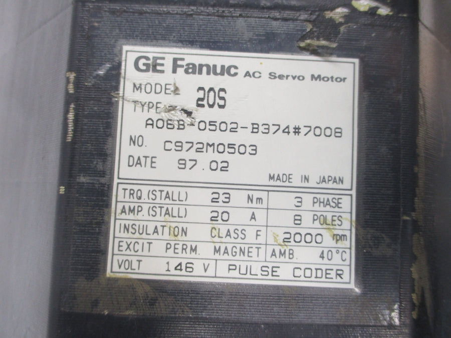 GE FANUC A06B-0502-B374#7008 146VAC 20A UNMP