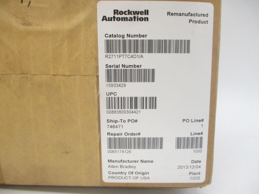 INDUSTRIAL SPARE PART 2711P-T7C4D1 SER. A 24VDC REMAN