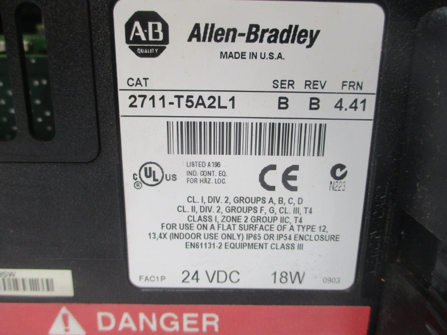 INDUSTRIAL SPARE PART 2711-T5A2L1 SER. B F/W 4.41 24VDC REV. B UNMP