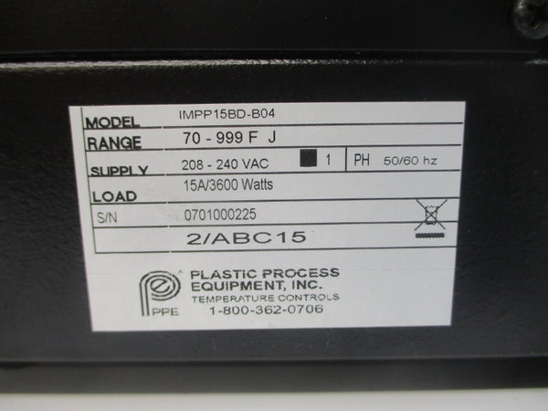 PLASTIC PROCESS EQUIPMENT IMPP15BD-B04 208-240VAC 15A NSNP