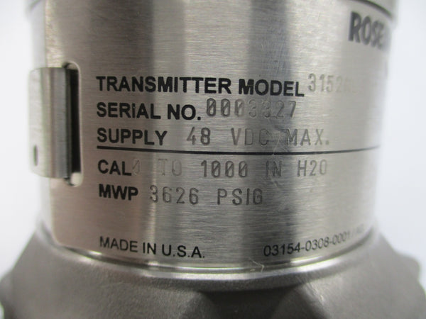ROSEMOUNT 3152ND3A2F0A3C3Q8Q9 48VDC 3626PSI NSNP