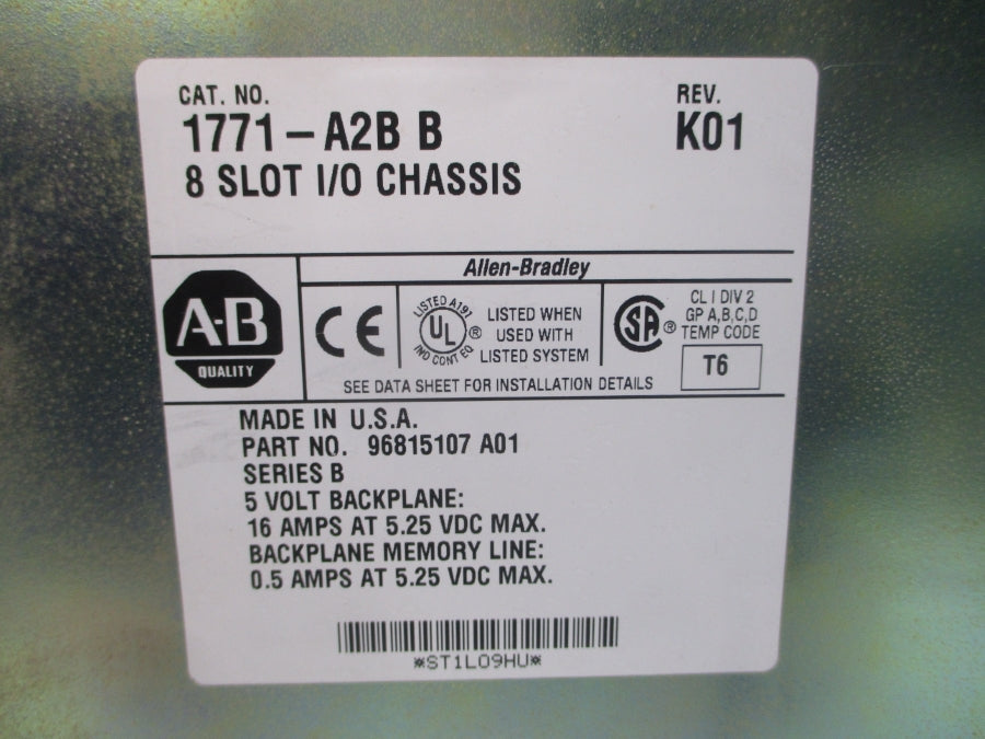 INDUSTRIAL SPARE PART 1771-A2B SER. B 5.25VDC 16A REV. K01 NSNP