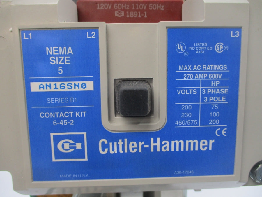 CUTLER HAMMER AN16SN0 SER. B1 110/120V 270A NSNP