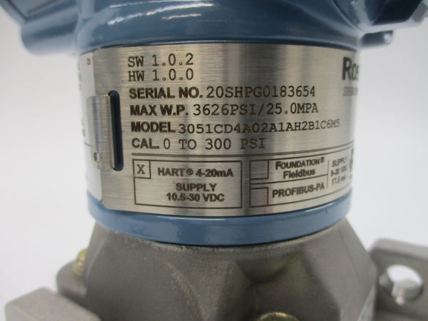 ROSEMOUNT 3051CD4A02A1AH2B1C6M5 10.5-30VDC 3626PSI NSNP
