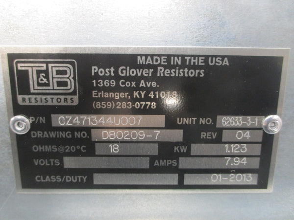T&B RESISTOR CZ471344U007 7.94A REV. 04 NSNP