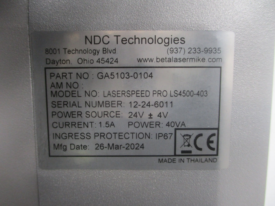 NDC TECHNOLOGIES LS4500-403 GA5103-0104 24V 1.5A NSNP