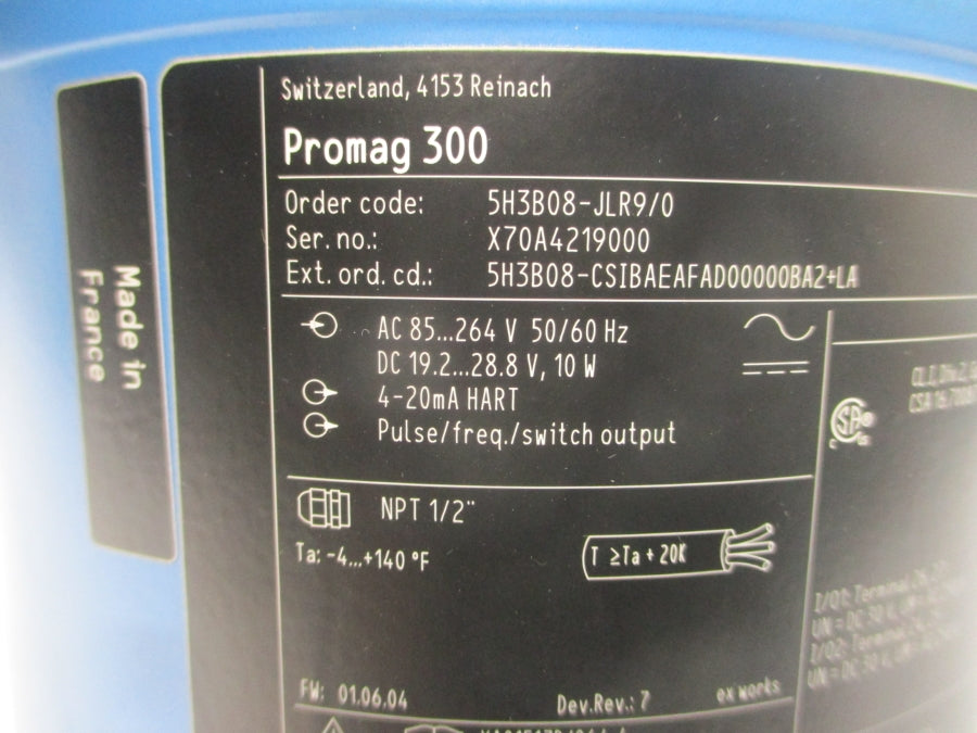 ENDRESS+HAUSER 5H3B08-JLR9/0 85-264VAC REV. 7 NSNP