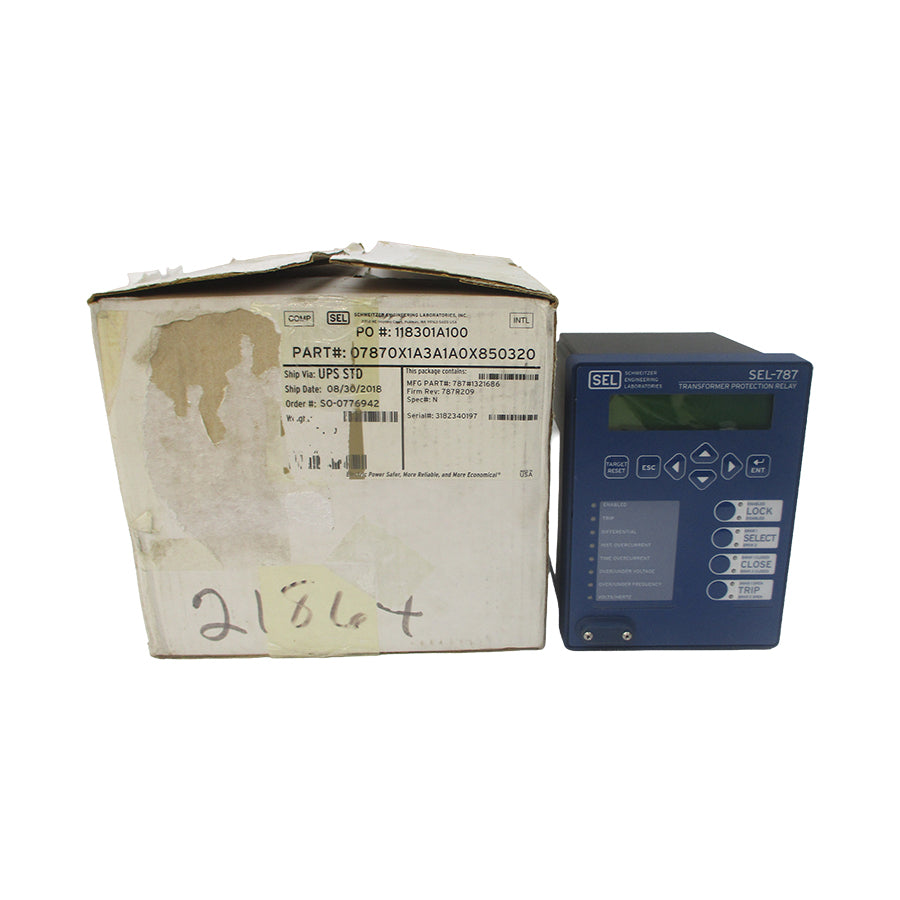 SEL SEL-787 07870X1A3A1A0X850320 125/250V 5A NSMP