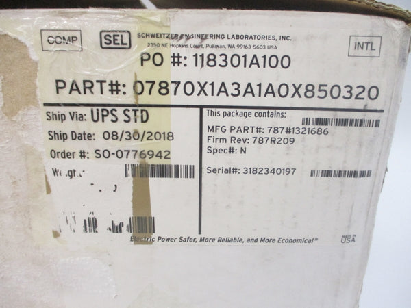SEL SEL-787 07870X1A3A1A0X850320 125/250V 5A NSMP