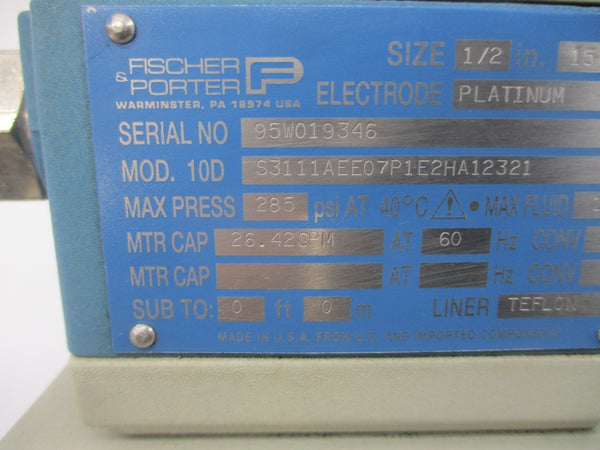 FISCHER & PORTER S3111AEE07P1E2HA12321 285PSI 1/2" NSNP