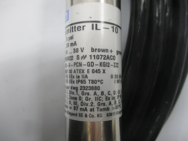 WIKA IL-10 45290822 IL-10-A-PCN-GD-KGI2-ZZZ 10-30VDC 0-5PSI UNMP