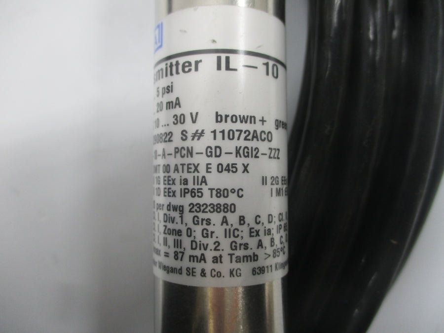 WIKA IL-10 45290822 IL-10-A-PCN-GD-KGI2-ZZZ 10-30VDC 0-5PSI UNMP