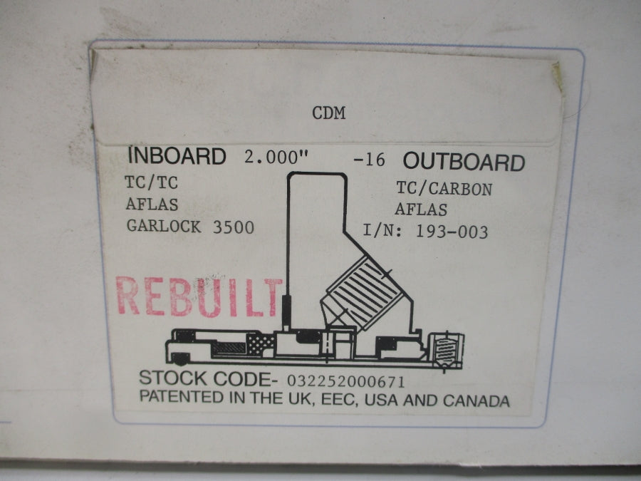 AES SEAL 032252000671 193-003 2.000" REMAN