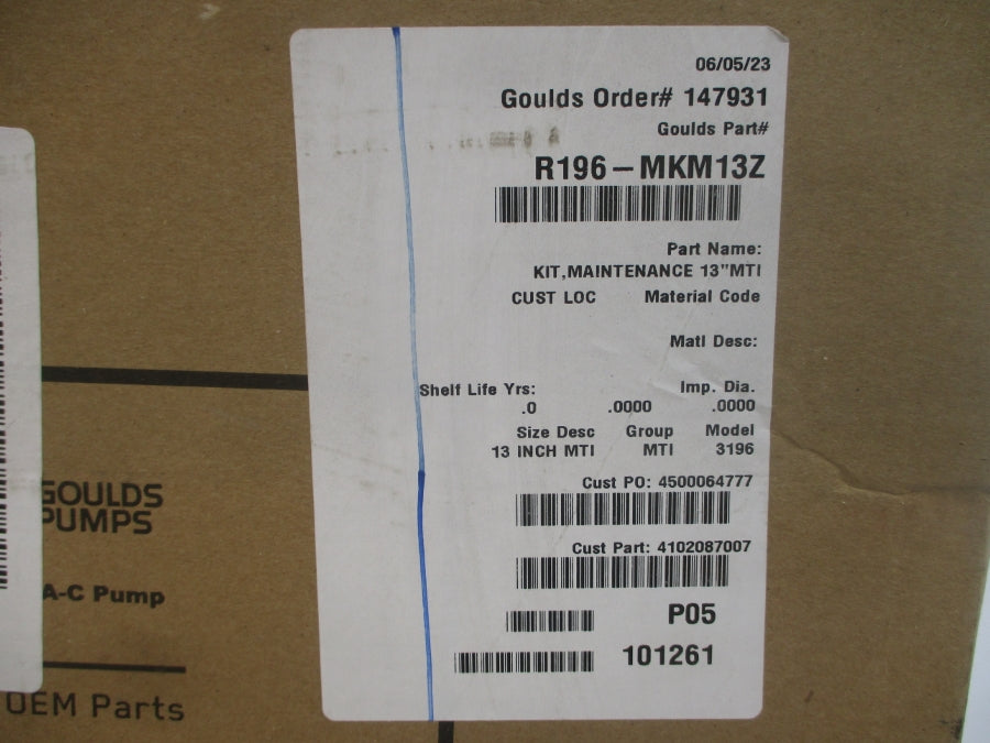 GOULDS PUMPS R196-MKM13Z NSMP